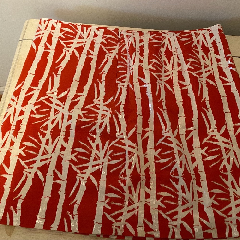 Red and white mini skirt